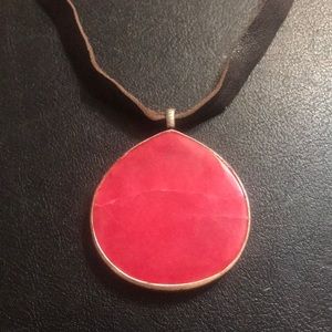 Kenneth Cole Hot Pink Semi precious stone necklace